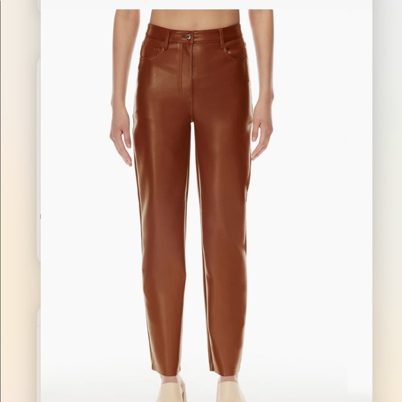 Wilfred Melina Caramel Faux Leather Pants - Picture 6 of 7